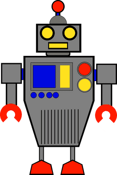 Industrial Robot with Colorful Control Panel PNG