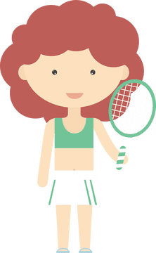 Cheerful Sport Enthusiast with a Tennis Racket PNG