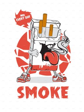 Every Day Smoke A Playful Cigarette Character PNG