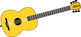 Bright Yellow Acoustic Musical Instrument Design PNG