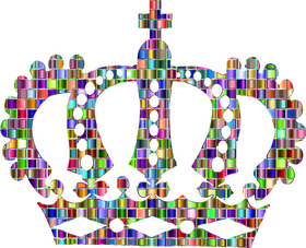 Majestic Queen Crown of Colorful Elegance PNG