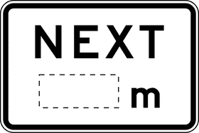 Next Sign Indicating Distance Ahead PNG