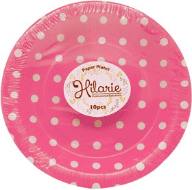 Delightful Pink Polka Dot Nachos Plate PNG