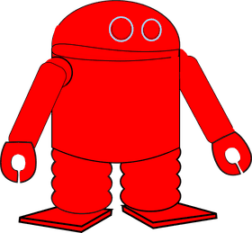 Friendly Industrial Robot with Animated Features PNG