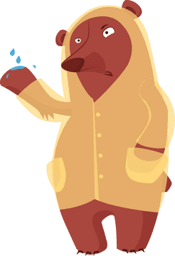 Grumpy Bear in a Yellow Raincoat PNG