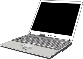 Stylish Open Laptop with Minimalist Design PNG