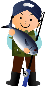 Joyful Fishing Adventure with a Big Catch PNG