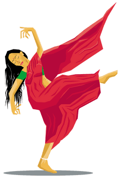 Graceful Dance of the Flowing Sari PNG