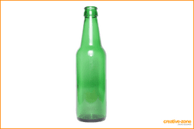 Elegant Green Bottle on a Black Background PNG
