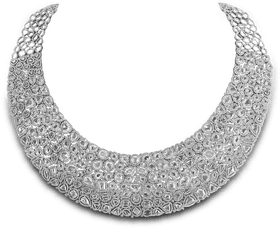 Exquisite Silver Jewelry Statement Necklace PNG