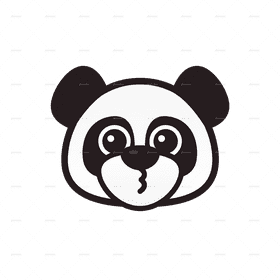 Panda Emoticon Cute and Playful Expression PNG