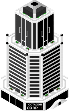 Octagon Corporate Skyline Build PNG