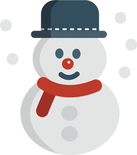 Cheerful Snowman in a Blue Hat PNG