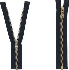 Classic Black Jacket Zipper Design PNG