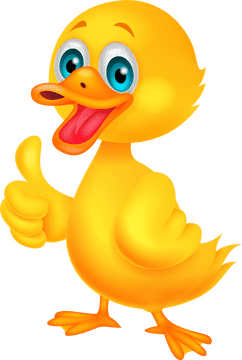 Cheerful Rubber Duck Giving a Thumbs Up PNG