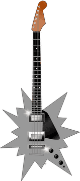 Dynamic Electric Guitar in a Bold Design PNG