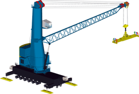 Harbor Crane Powering Maritime Logistics PNG