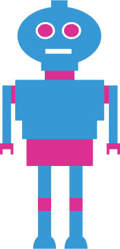 Bright Blue Retro Robot Design PNG