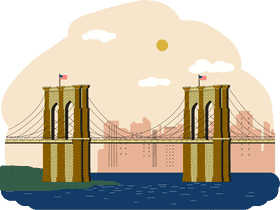 Iconic River Bridge Under a Sunny Sky PNG