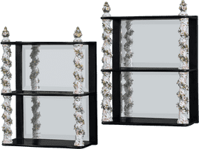 Elegant Library Shelf with Decorative Columns PNG