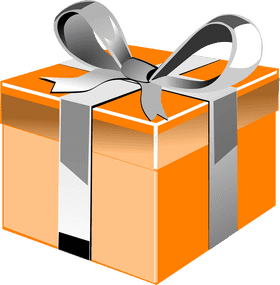 Delightful Orange Gift Box Surprise PNG