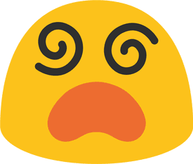 Dizzy Emoticon Expressing Confusion and Shock PNG