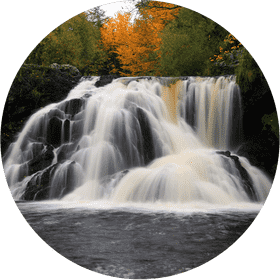 Autumn's Serenity Waterfall PNG