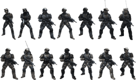 Elite Army Soldiers in Tactical Formation PNG