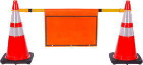 Orange Barrier with Ice Cream Cone Theme PNG