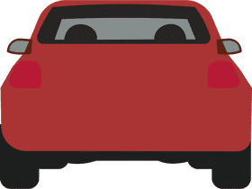 Red Sedan Auto Part Overview PNG