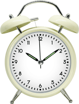 Classic Alarm Clock with Twin Bells PNG
