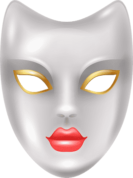 Elegant Oxygen Mask for Theatrical Performance PNG