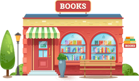 Charming Corner Bookstore of Wonders PNG