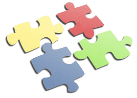 Colorful Jigsaw Pieces Coming Together PNG
