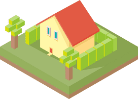 Sunny Green Garden House PNG