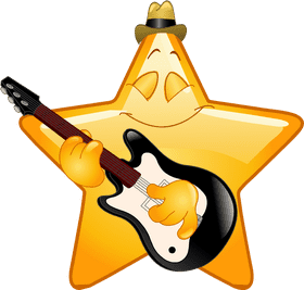 Smiley Star Playing Rock 'n' Roll PNG
