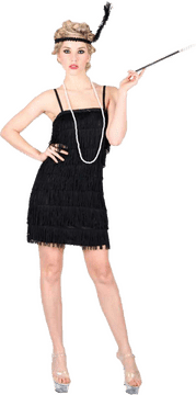 Classic Fringe Black Cloth Dress Elegance PNG