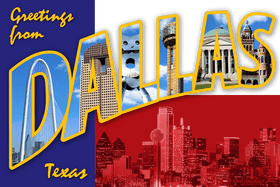 Postcard Greetings from Vibrant Dallas Texas PNG
