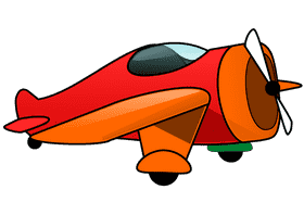 Colorful Cartoon Airplane in Flight PNG
