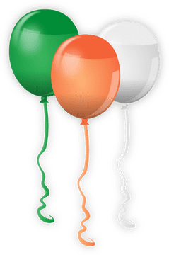 Tricolor Celebration Balloons Display PNG