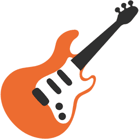 Vibrant Orange Electric Guitar Design PNG