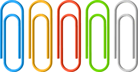 Colorful Paperclips in Charming Arrangement PNG