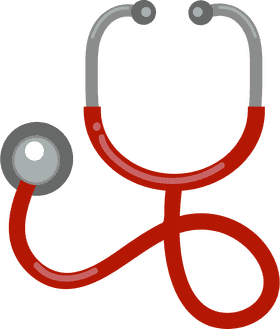 Red Stethoscope for Heartbeat Monitoring PNG