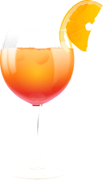 Vibrant Sunset Drink with Citrus Twist PNG