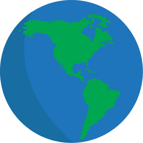 Vibrant Green Globe of the Americas PNG