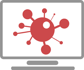 Digital Virus Visualization Concept PNG