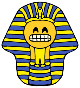 Smiley Pharaoh with a Grinning Expression PNG