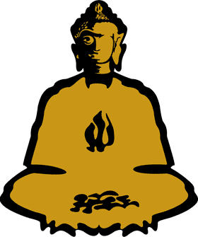 Golden Buddha Meditating in Serenity PNG