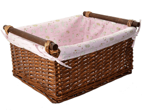 Charming Woven Laundry Basket for Home Use PNG