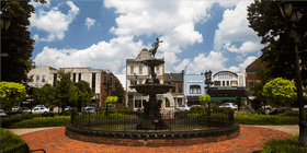 Charming University Campus Fountain Square PNG